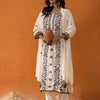Dhiyona IE White Floral Embroidered Straight Kurta with Trousers & Dupatta