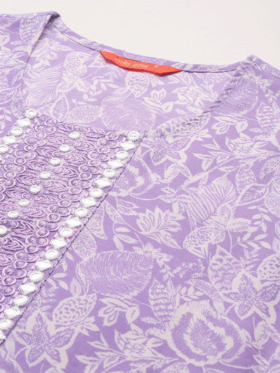 Indyancart IE Floral Printed Kurta with Trousers & Dupatta