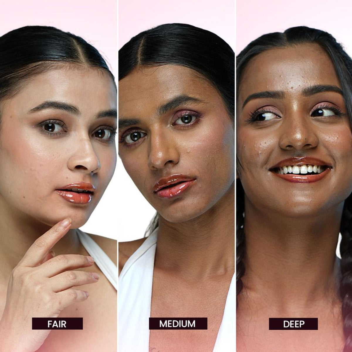 BLUR India It's Giving Honey Lip Oil with Hazelnut, featuring a sleek bottle and applicator for nourishing lip care.
