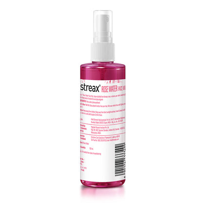 Streax 100% Steam Distilled Rose Water Face Mist/Face Toner Spray