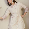 Indyancart IE Embroidered A-Line Shirt Collar Neck Top With Trousers Co-Ords