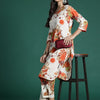 Dhiyona IE Women Floral Printed Regular Pure Cotton Kurta with Trousers
