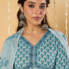 Dhiyona IE Women Floral Printed Empire Pure Cotton Kurta with Trousers & With Dupatta