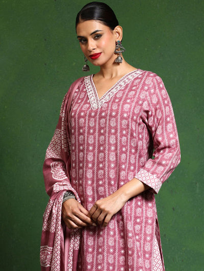 Indyancart VA Women's Printed Regular Kurta with Trousers & With Dupatta