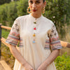 Dhiyona IE Embroidered Pure Cotton Mandarin Collar Kurta With Trousers Co-Ords Set
