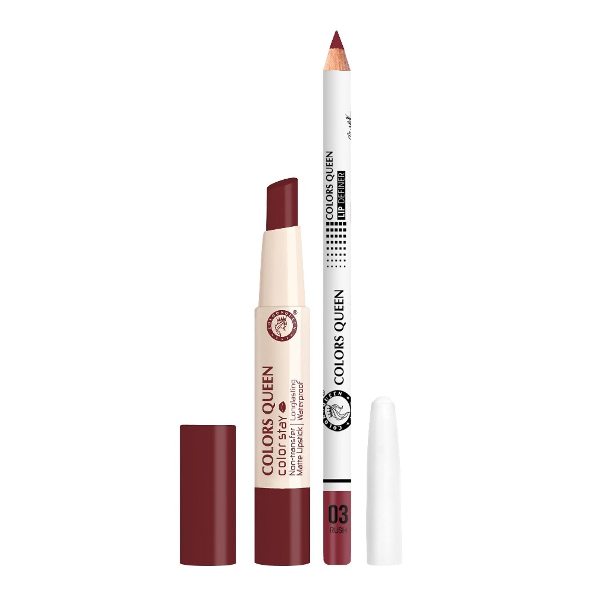 Colors Queen Color Stay Matte Lipstick With Lip Liner - Set 2