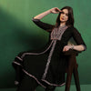 Dhiyona SN Women's Alina Cut Embroidered A-Line Silk Kurta With Palazzo Set