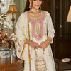 Dhiyona IE Paisley Embroidered Sequinned Straight Kurta With Sharara And Dupatta