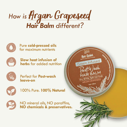 Nat Habit Green Infused Post-Wash Hair Balm Argan Grapeseed