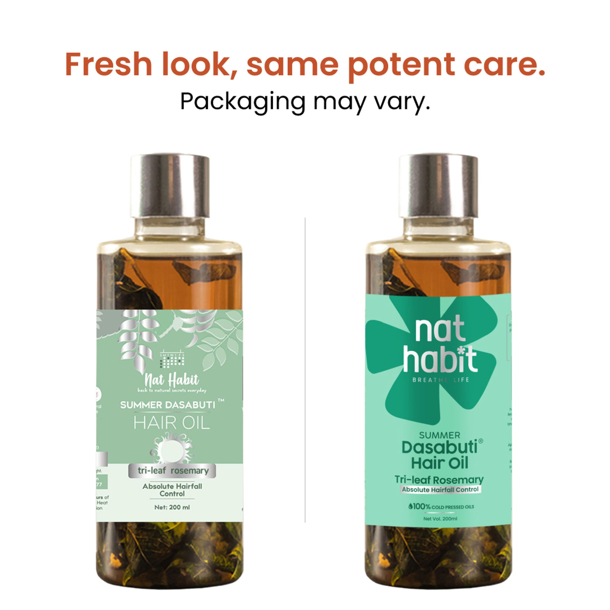 Nat Habit Trileaf Rosemary Hair Fall Control Ayurvedic Hair Oil With Hibiscus, Neem & Curry
