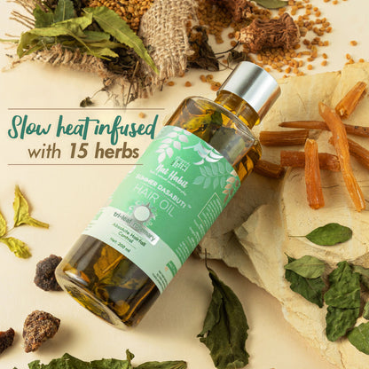 Nat Habit Trileaf Rosemary Hair Fall Control Ayurvedic Hair Oil With Hibiscus, Neem & Curry