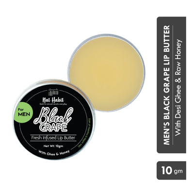 Nat Habit Desi Ghee & Honey Lip Butter, Non Tinted Black Grape Lip Balm For Men, Dark Lip Lightening