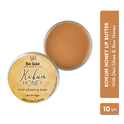 Nat Habit Desi Ghee & Honey Lip Balm - Kokum Honey Lip Butter For Lip Pigmentation & Lip Lightening