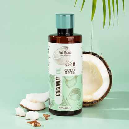 Nat Habit 100% Pure Cold Pressed Coconut Hair & Skin Oil