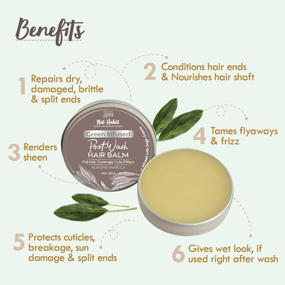 Nat Habit Green Infused Post-Wash Hair Balm - Almond Marula