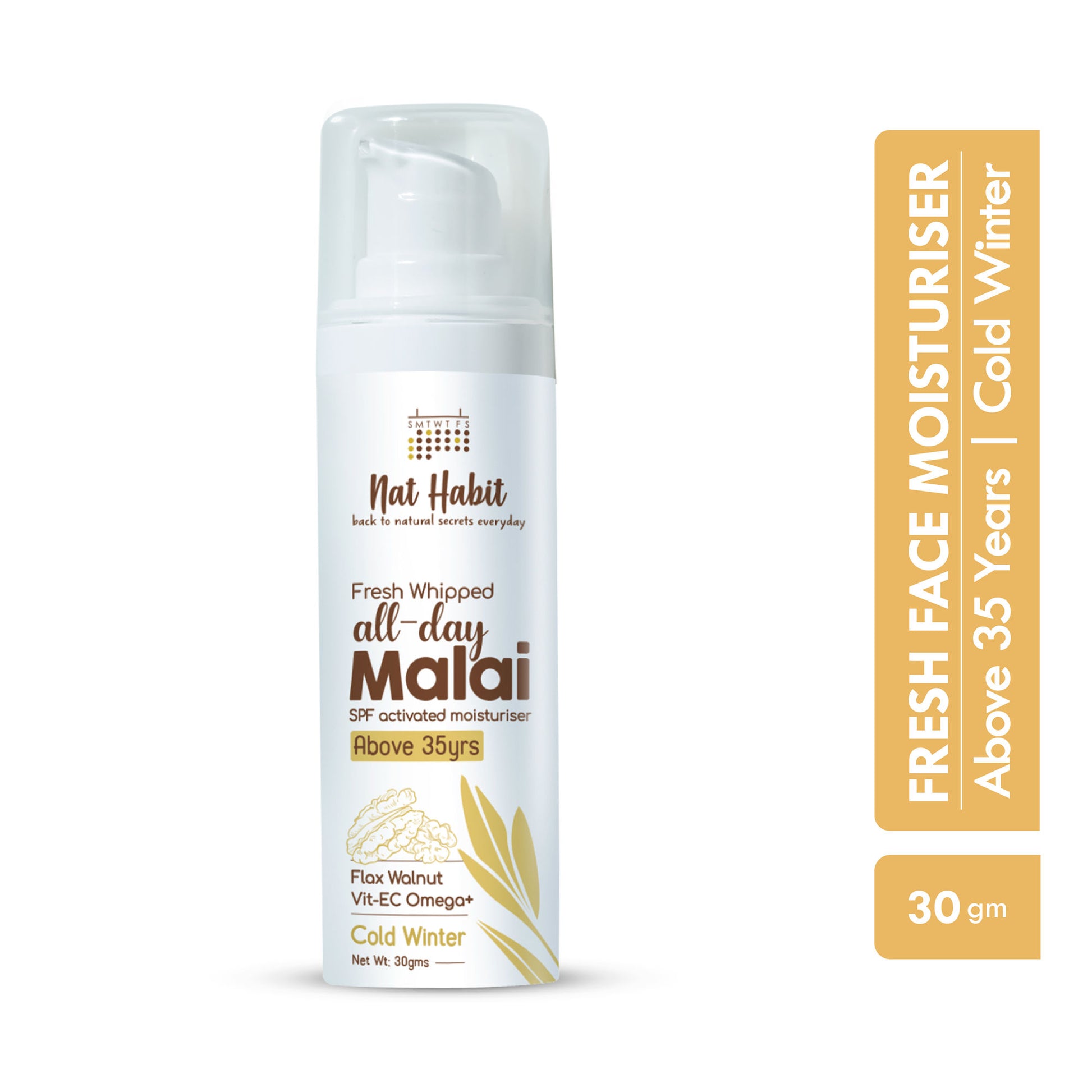 Nat Habit Flax Walnut Malai Face Moisturizer For Glowing Skin, Cold Cream For Combination Skin