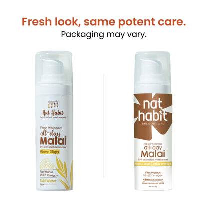 Nat Habit Flax Walnut Malai Face Moisturizer For Glowing Skin, Cold Cream For Combination Skin