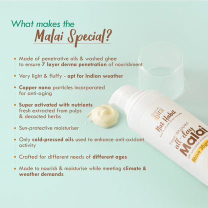Nat Habit Flax Walnut Malai Face Moisturizer For Glowing Skin, Cold Cream For Combination Skin