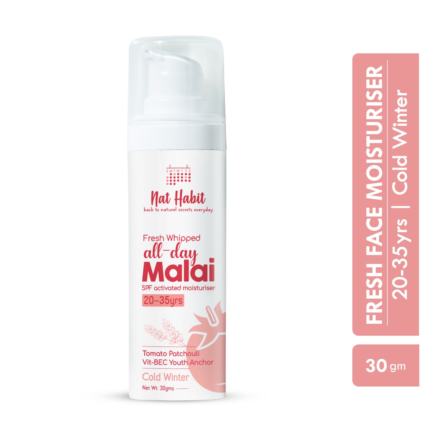 Nat Habit Tomato Patchouli Malai Face Moisturizer For Glowing Skin, Cold Cream For Winter