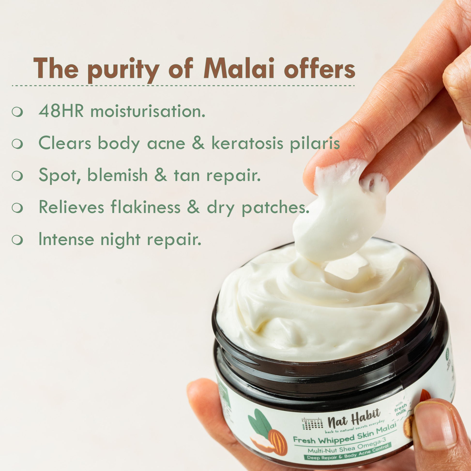 Nat Habit Fresh Whipped Skin Malai Multi-Nut Shea Omega3 Body Butter - Pack of 2