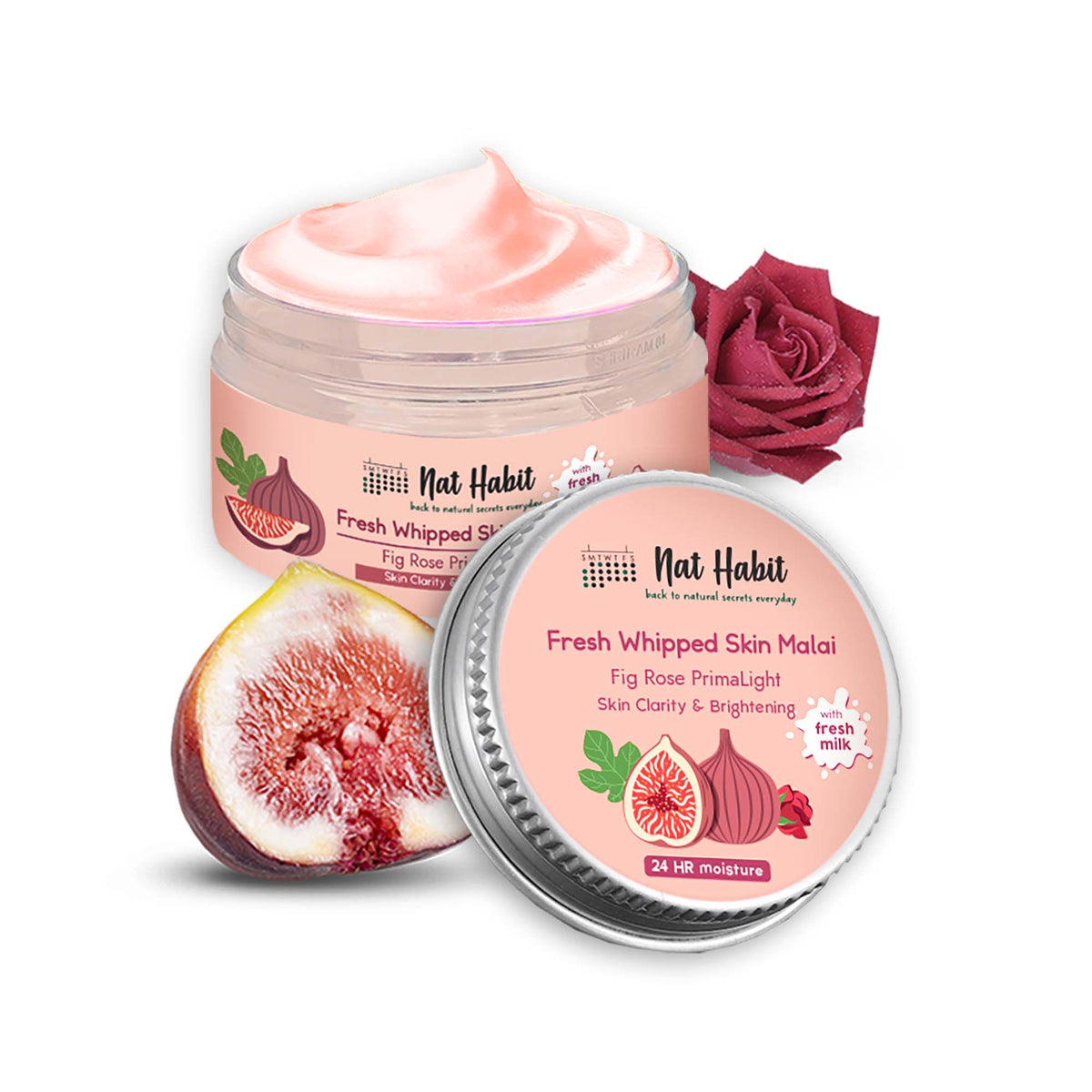 Nat Habit Fresh Whipped Skin Malai Fig Rose Primalight Body Butter - Pack of 2