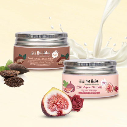 Nat Habit Fresh Whipped Skin Malai Fig Rose Primalight Body Butter - Pack of 2