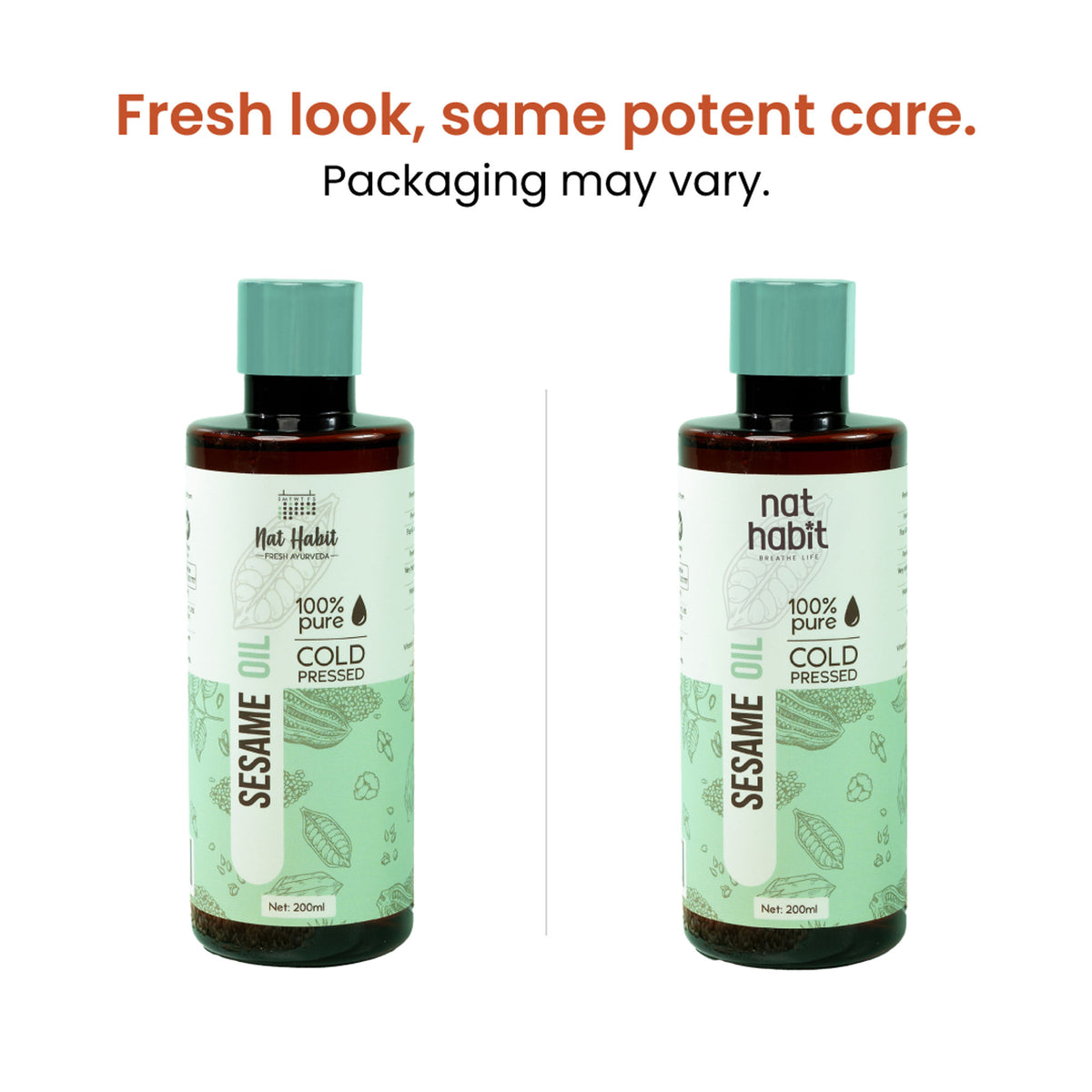 Nat Habit 100% Pure Cold Pressed White Sesame Til Seed Oil, Skin Hair Body Moisturizer & Vitamin E