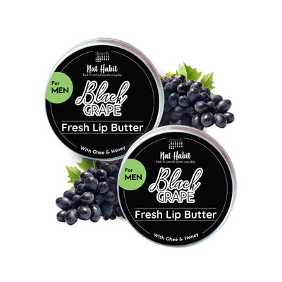 Nat Habit Desi Ghee & Honey Lip Balm- Non Tinted Black Grape Lip Butter For Dark Lip Lightening, Men
