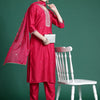 Dhiyona IE Ethnic Motifs Yoke Design Zari Liva Kurta With Trousers & Dupatta
