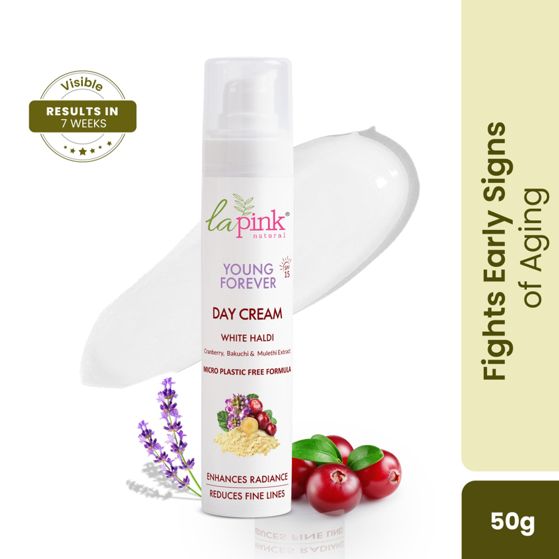 La Pink Young Forever Anti-Aging Day Cream SPF 15 With Bakuchi For Fine Lines & Wrinkles