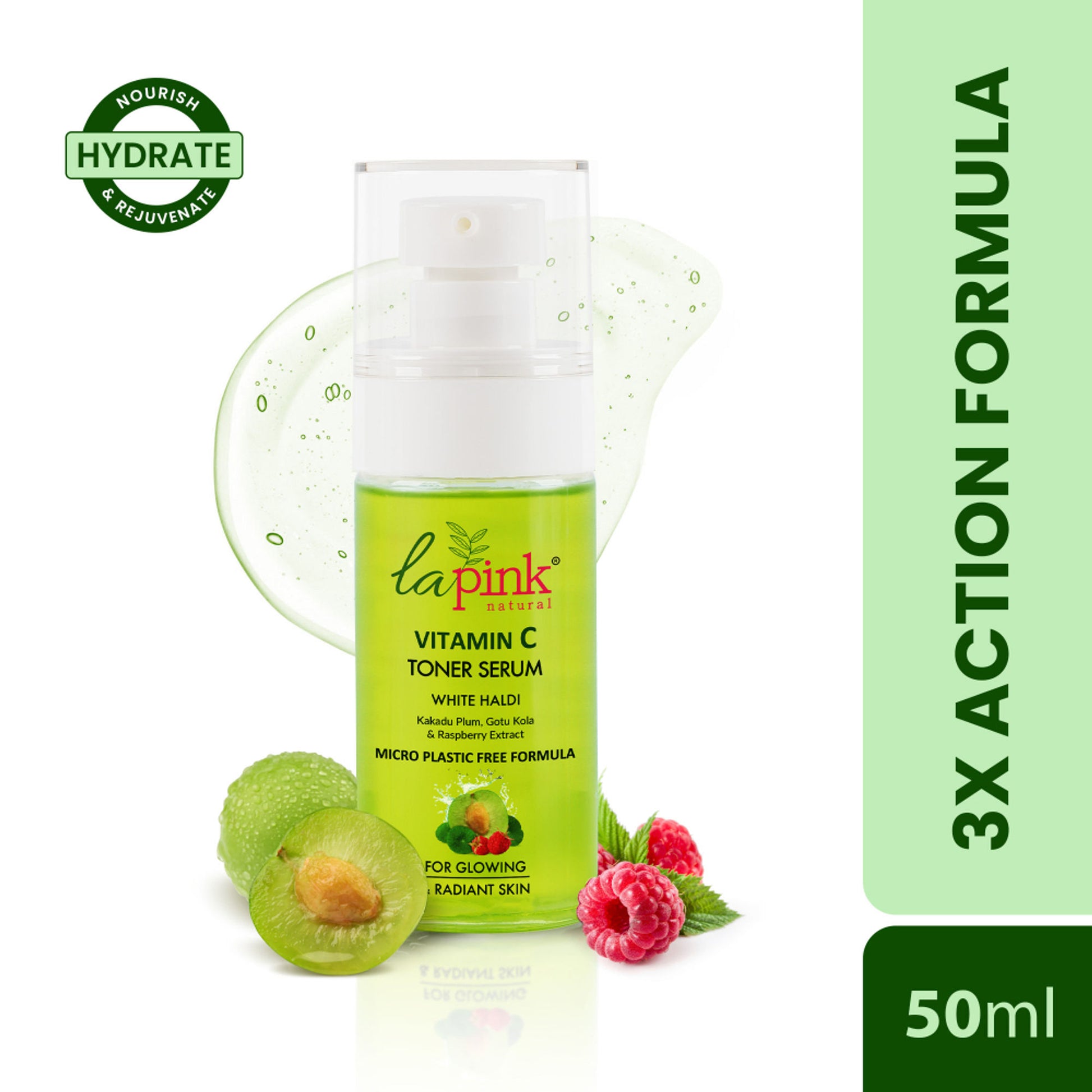 La Pink Vitamin C Face 2-In-1 Toner Serum 100% Alcohol Free For Refresh & Glowing Skin