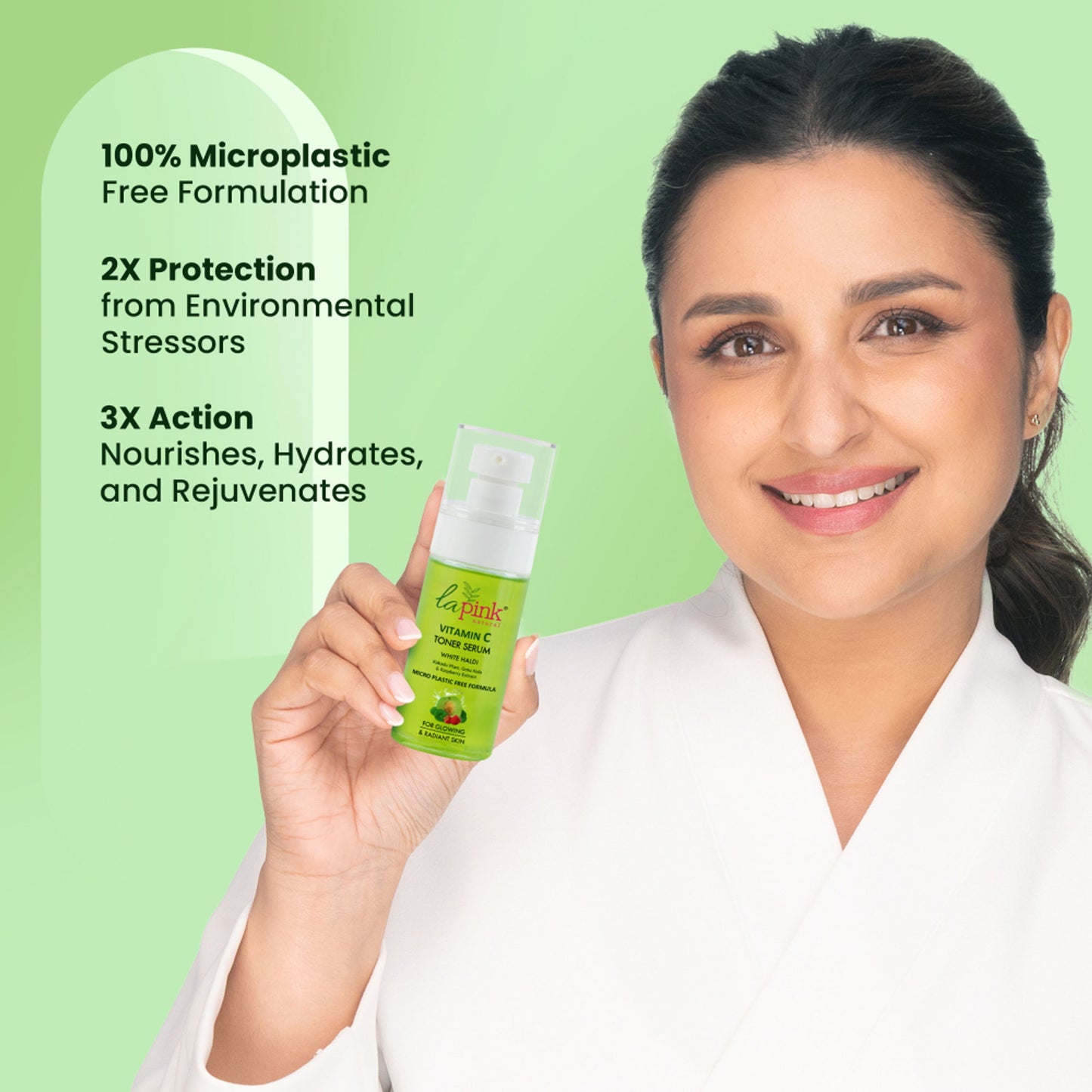 La Pink Vitamin C Face 2-In-1 Toner Serum 100% Alcohol Free For Refresh & Glowing Skin