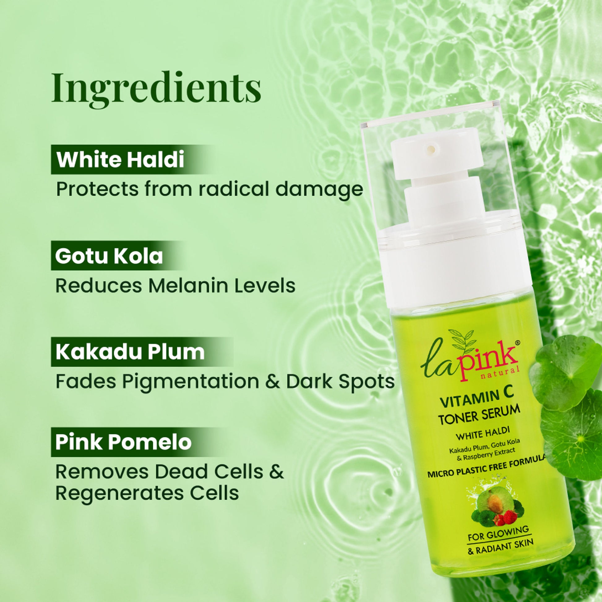 La Pink Vitamin C Face 2-In-1 Toner Serum 100% Alcohol Free For Refresh & Glowing Skin
