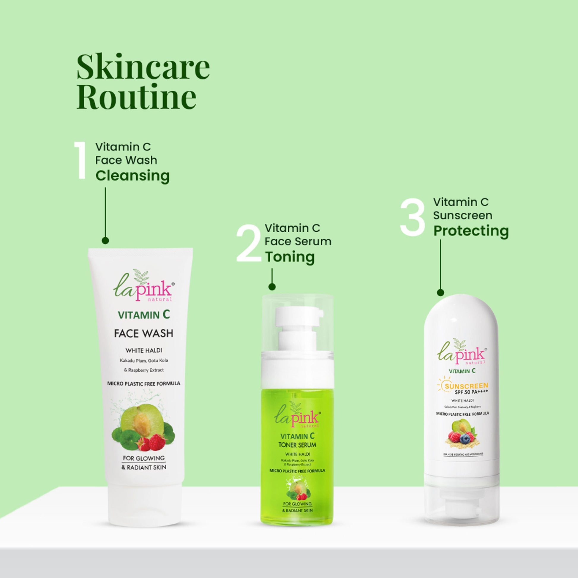 La Pink Vitamin C Face 2-In-1 Toner Serum 100% Alcohol Free For Refresh & Glowing Skin