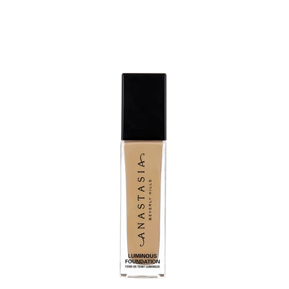 Anastasia Beverly Hills Luminous Foundation in shade 300c, showing a sleek bottle with a pump dispenser and the product label.