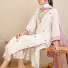 Dhiyona IE Floral Embroidered Thread Work Pure Cotton Straight Kurta With Trousers & Dupatta