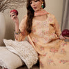 Dhiyona IE Women Floral Embroidered Regular Thread Work Linen Kurta with Trousers & With Dupatta