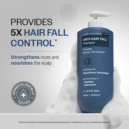 Bare Anatomy Anti-Hair Fall Shampoo 5X Hair Fall Control With Peptides