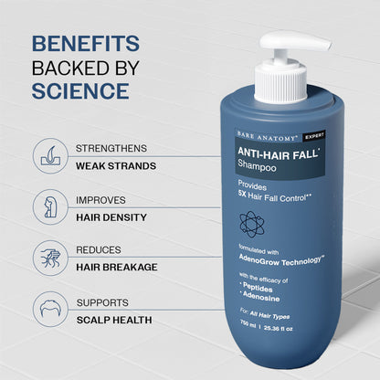 Bare Anatomy Anti-Hair Fall Shampoo 5X Hair Fall Control With Peptides