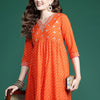 Dhiyona IE Bandhani Embroidered Empire Pure Cotton Kurta with Trousers