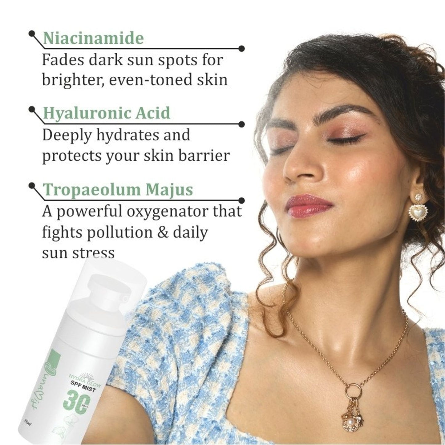 Dunamiss Hydra Glow Sunscreen Skincare Mist SPF 30 Pa++