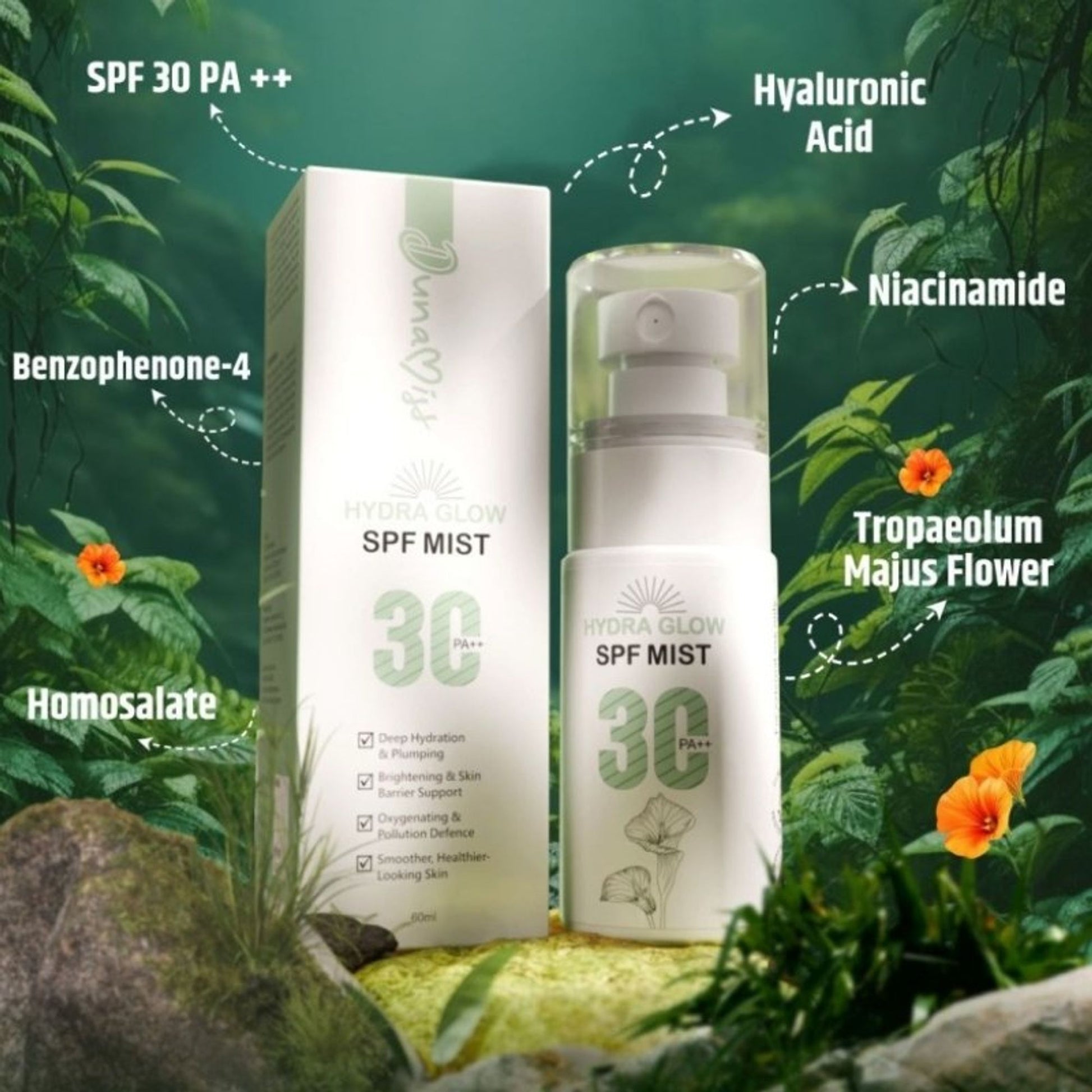 Dunamiss Hydra Glow Sunscreen Skincare Mist SPF 30 Pa++