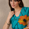 Dhiyona IE Floral Printed Pure Cotton A-Line Tunic With Trouser