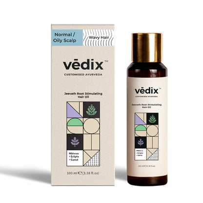 Vedix Hair Oil - Normal/Oily Scalp -Curly&Wavy Hair - Jeevath Root Stimulating Hair Oil