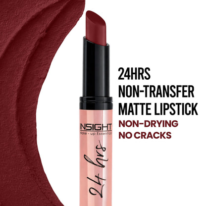 Insight Cosmetics 24 Hrs Non Transfer Matte Lipstick, Creamy Texture Matte Finish, Waterproof - Blood Hound