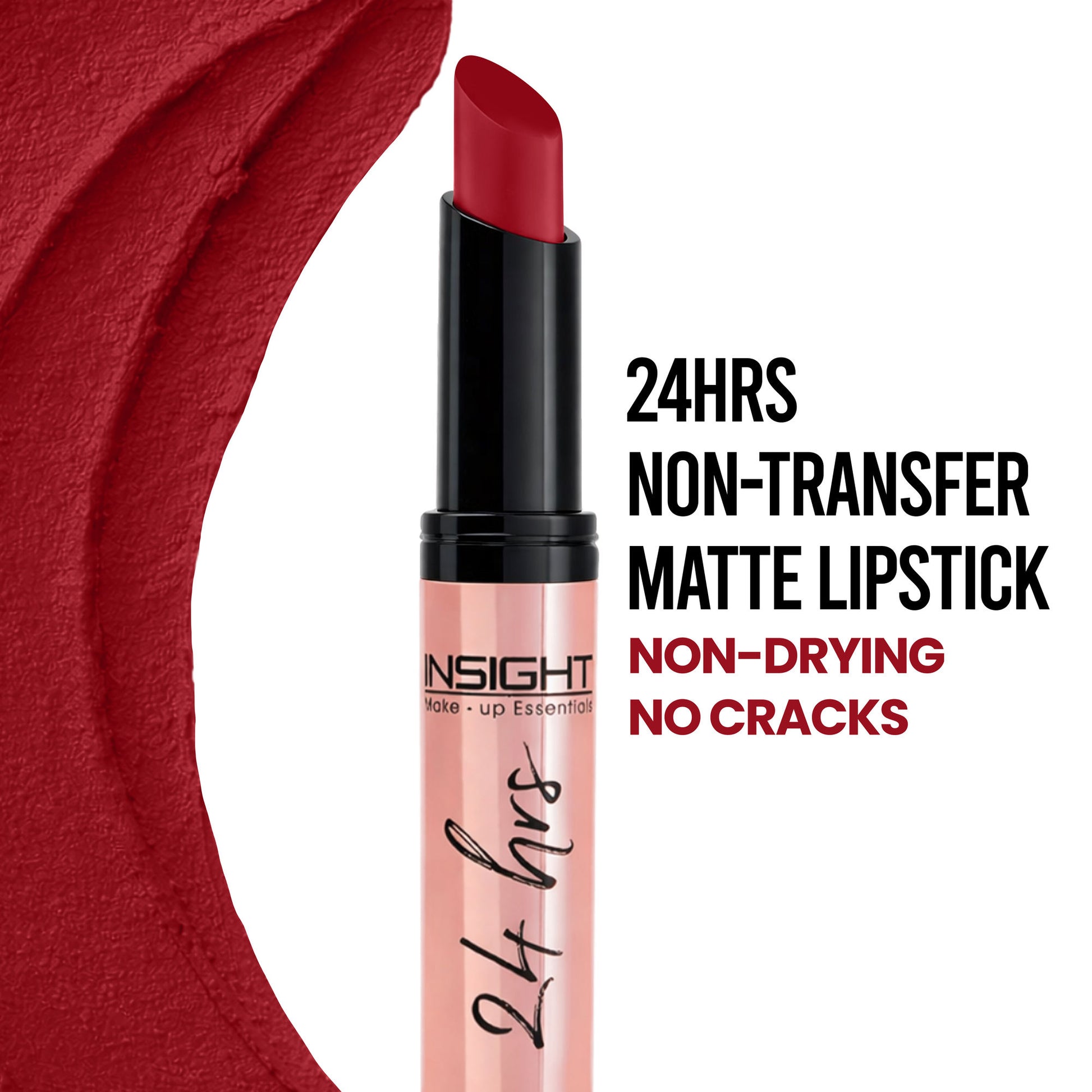Insight Cosmetics 24 Hrs Non Transfer Matte Lipstick, Creamy Texture Matte Finish, Waterproof - Blood Lust