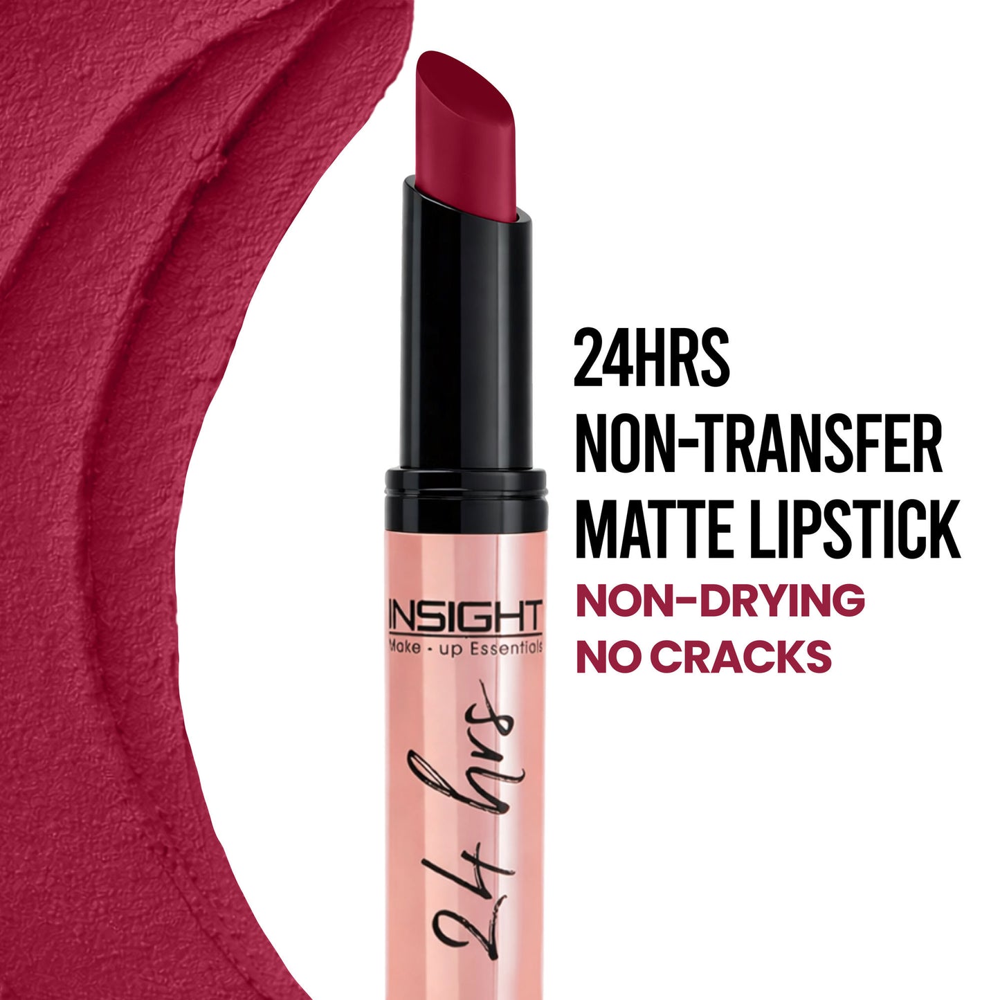 Insight Cosmetics 24 Hrs Non Transfer Matte Lipstick, Creamy Texture Matte Finish, Waterproof - Yes Please
