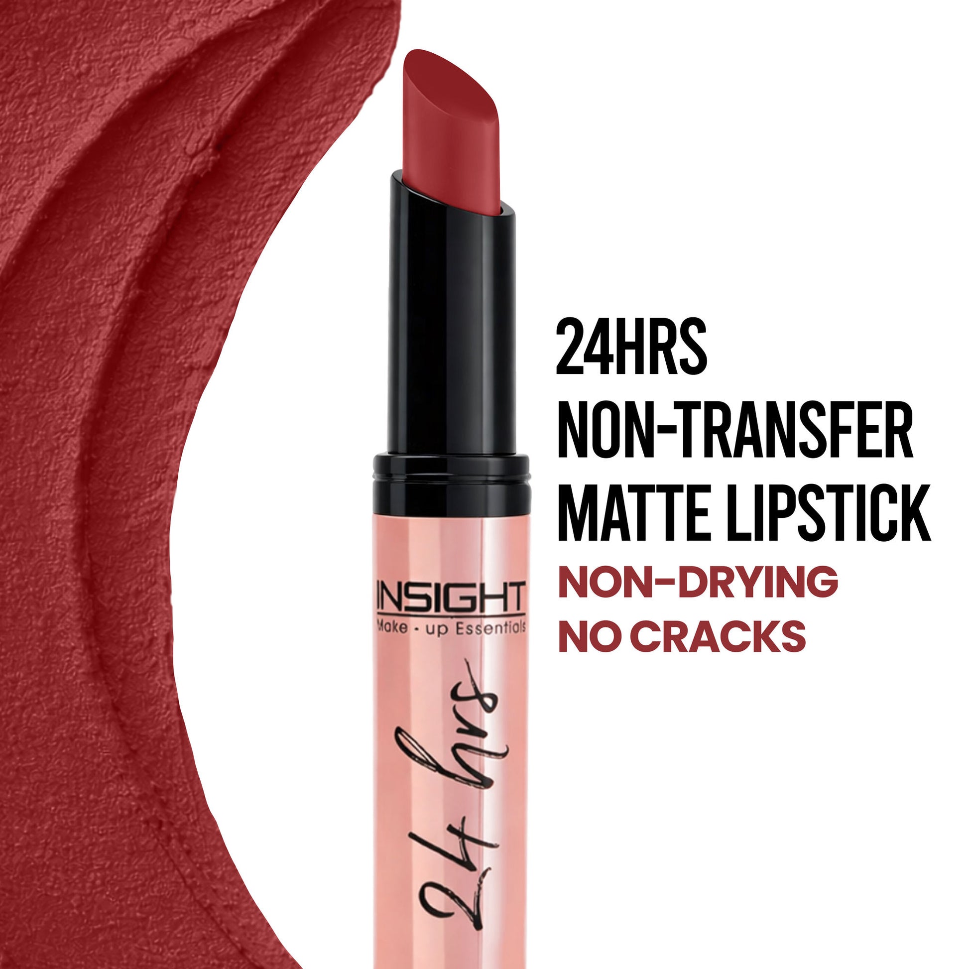 Insight Cosmetics 24 Hrs Non Transfer Matte Lipstick, Creamy Texture Matte Finish, Waterproof - Instagram