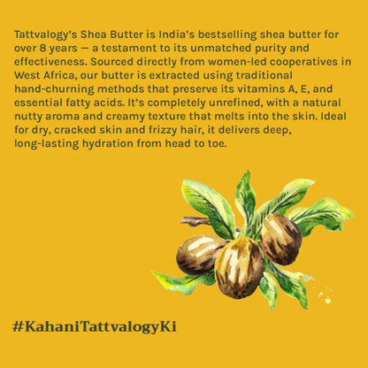 Tattvalogy African Shea Butter, Organic Raw Unrefined, Body Butter & Moisturizer, Lip Cream