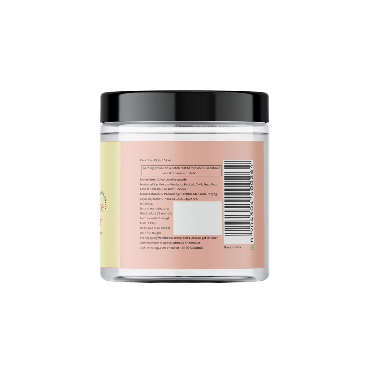 Tattvalogy Licorice Powder - Fades Dark Spots & Pigmentation, Brightens & Evens Skin Tone Naturally